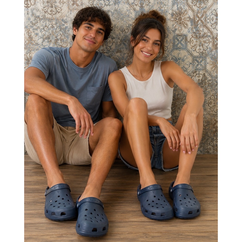 Crocs Classic Clogs Navy Blue M 10/ W 12 Slip On Comfort Shoes